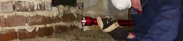 Pest control technician inspecting a crawl space for ant activity and entry points in San Diego, CA