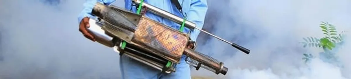 Fumigation technician using a fogger for deep pest treatment in San Diego, CA